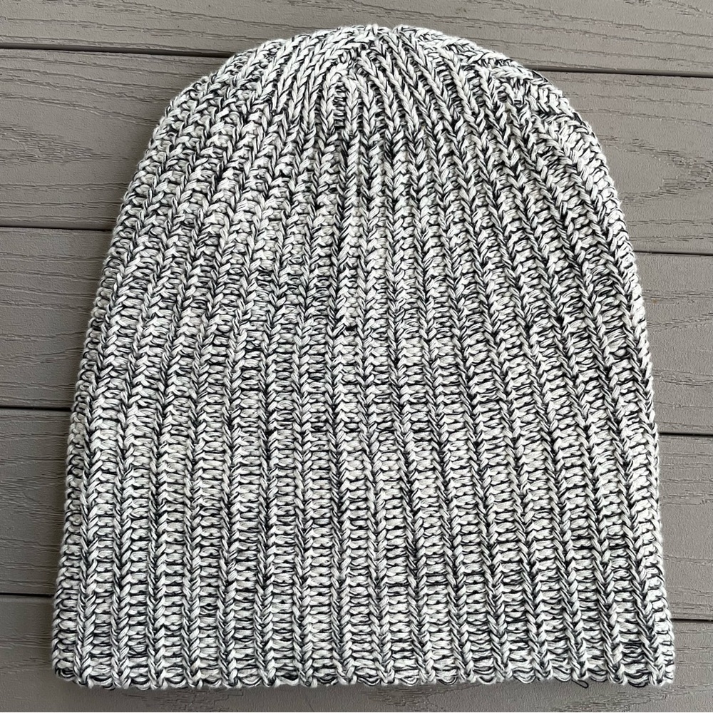 SOLD ON MERCARI | Love Your Melon White/Black Speckled Knit Oversized Beanie - Picture 6 of 6